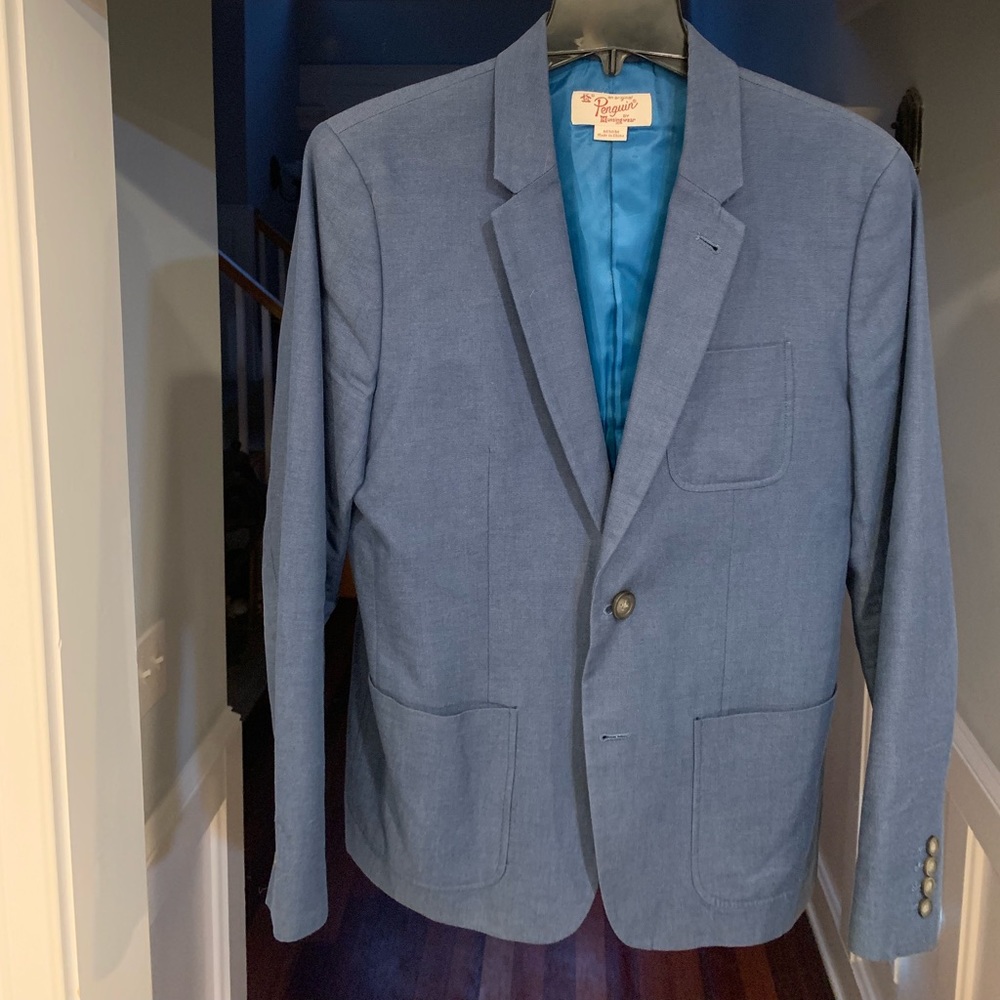 Light Blue Tailored Fit Spot Coat - Mint!
